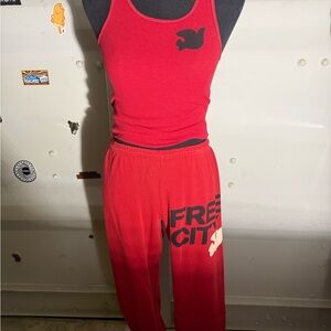 Freecity Red Tank and Pants Set
